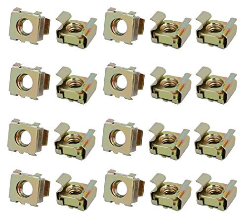 sourcing map 20pcs M6 Kohlenstoffstahl Käfigmutter Messing für Server Regal Schrank DE