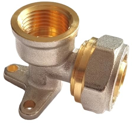 H2O-Flex® 20er Schraubfitting Wandwinkel,1/2 Innengewinde, Aluverbundrohr | Klemmringverschraubung für Mehrschichtverbundrohr 2,0mm, DVGW zertifiziert, Messing-Anschlüsse, korrosionsbeständig