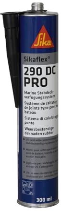 SIKA - Stabdeckverfugungsmasse - Sikaflex-290 DC PRO - Schwarz - 300ml | Stabdeckfugen für den Schiffbau - Leicht schleifbare Dichtmasse - Dauerhaft - Beständig gegen Meerwasser und Schmierstoffe