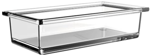Emco Liaison Glasschale rechteckig für Reling, Kristallglas klar, flach, lang, Glas - Chrom