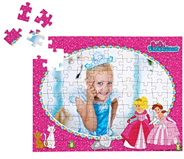 Fotopuzzle Bibi-Blocksberg-Puzzle 100 Teile Prinzessin mit eigenen Fotos: Personalisiertes Puzzle für Kinder, inkl. Bibi-Blocksberg-Schachtel (Querformat)