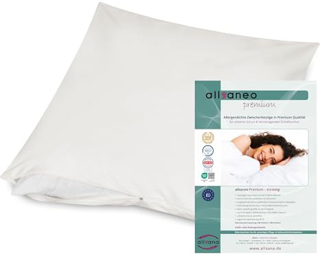 allsaneo Premium Encasing Kissenbezug 70x90 cm Allergiker Milbenschutz | Allergie Bettwäsche gegen Milben & Bettwanzen, weich & leicht, atmungsaktiv, Hohenstein zertifiziert, bis 95° waschbar
