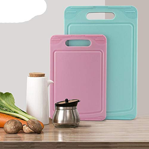 EHZ Cutting Board Set of 2Pcs Plastic Antibacterial Mildew Food Supplement Cut Fruit Meat Vegetable Home Outdoor Kitchen Tool-Default