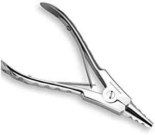 Paula & Fritz® Piercing Ring-Zange Öffnen Silber 145-mm Lang Chirurgenstahl 316L Ringöffner-Zange Klemm-Zange Schmuck-Pinzette Tool Haltezange