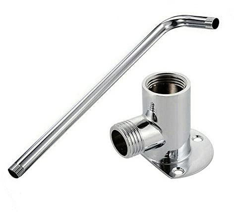 FUBESK Stainless Steel Shower Arm Bottom Hose Wall Mounted Shower Head Extension Arm for Bathroom Ceiling Shower Head Accessories