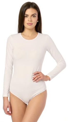 Merry Style Body Mangas Largas Lencería Ropa Interior Mujer MS-114 (Ecru, M)