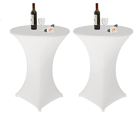 2 Stück Stretch Stehtisch Husse Stehende Tischdecke 60 x 110cm Elastische Tischdecken für Bar Counter, Runde Tisch Hochzeit, Geburtstagsfeier Weihnachten