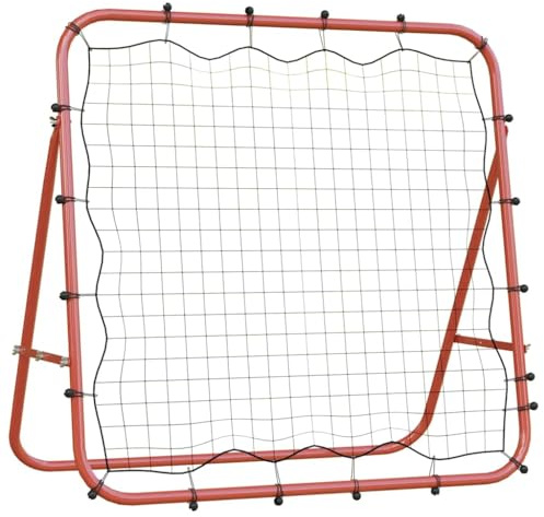 vidaXL Fußball Rebounder, Verstellbares Rebounder Netz mit 4 Abspielwinkeln, Fußball Prallwand für Fußball Training, Kickback Rebounder Trainingsnetz, Stahl PE