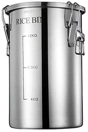 Food Storage Containers stainless steel Airtight Food Storage Containers Cereal Dispenser 304 Stainless Steel Rice Canister For Kitchen With Lids,Rustic Home Decor,Pantry Organization And Storage For