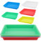 DAKFOOK 10 PCS Plastic Activity Trays, 28 x 21 x 3cm Multicolor Play Art Tray Rectangular Crafts Organizer Tray for School Home Art and Crafts, DIY Projects, Painting, Beads, Organizing Supply