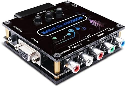 Convertisseur de Composant RGBS VGA SCART vers YPBPR, Convertisseur de Transcodage de Signal Vidéo Convertisseur de Composant de Différence de Couleur Adaptateur Vidéo pour SFC,