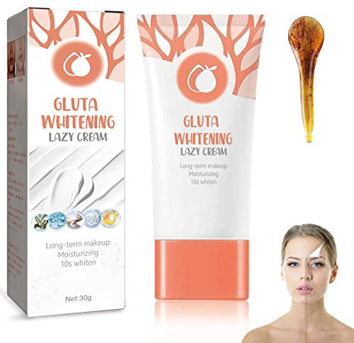 Camic Gluta Whitening Lazy Cream, Gluta Whitening Facial Cream Lotion Moisturizing Lazy Cream, Orange Exfoliating Whitening Gel (1 PC)