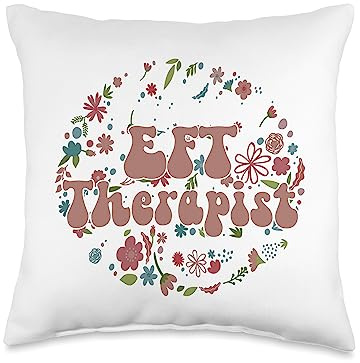 Emotion Focused Therapy Gifts & Clothes Talk Therapist Women EFT Flower Throw Pillow, 16x16, Multicolor