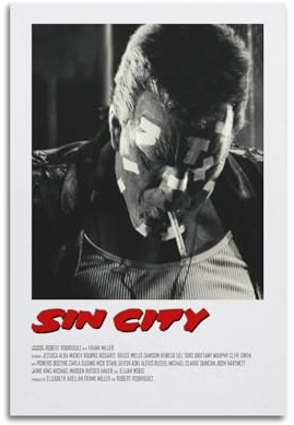 larn Sin City Filmposter auf Leinwand, Raumdekoration, ästhetisches Poster, künstlerisches Poster für Schlafzimmer, Wohnzimmer, Wände, 30 x 45 cm, ungerahmt