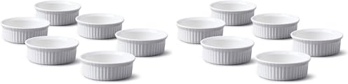 WM Bartleet & Sons 1750 TSET43 Set of 6 Traditional Porcelain Mini Ramekins 6.5cm Diameter with – White (Pack of 2)