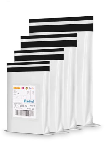 RAGO® Versandtaschen Plastik Warensendung XS-25 Stück I S-25 Stück I M-25 Stück I L-25 Stück + Lieferscheintaschen 100 Stück I Versandbeutel Selbstklebend und Blickdicht I Plastiktüten Verschließbar