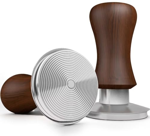 KYONANO 53.3mm Espresso Coffee Tamper, 30lb Spring-Loaded Calibrated Tamper with 304 Stainless Steel, Cuibourtia Wooden-Handle, Barista Tamper Compatiable with Over 53MM Breville Espresso Portafilter