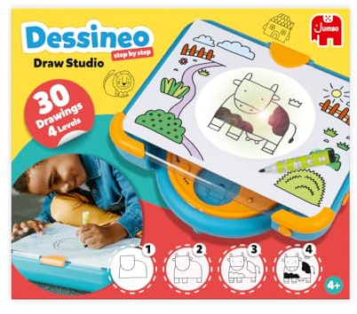 Dessineo Draw Studio – Zeichenlernspiel für Kinder ab 4 Jahren – 30 Vorlagen & 4 Zeichenstufen – Kreativset zum Zeichnen lernen