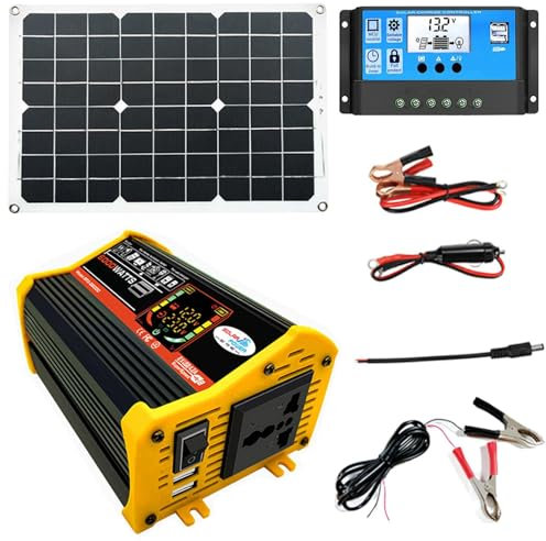 Sistema de energía solar de 6000 W, generador de panel solar, batería solar de respaldo para camping, inversor de energía solar de alta capacidad, adaptador de automóviles para campamentos al aire