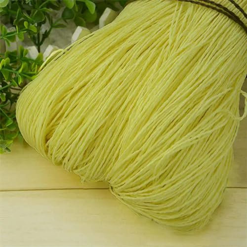 Hilo de paja de rafia natural de verano de 600 m, hilo de paja de papel de ganchillo, manualidades para hacer manualidades, para tejer sombreros, bolsos, cestas, material de ratán