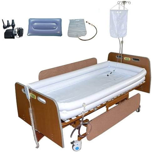 Tragbares, medizinisches aufblasbares Badewannen-Duschbadewannen-Set, Hilfsmittel zum Baden im Bett, für ältere Menschen, Behinderte, Senioren, bettlägerige Patienten, Behinderte, Baden im Bett