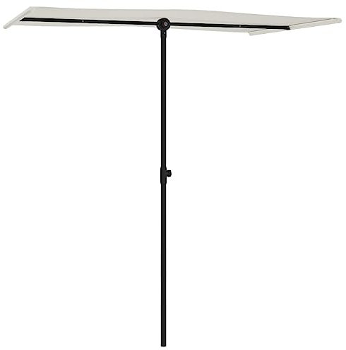 Annlera Garten-Sonnenschirm Balkonschirm Moderne Outdoor-Schirm Marktschirm Tischschirm Strandschirm Gartenmöbel Moderne Design Wasserdicht und Sonnenschutz Sandweiß 200x150x(120-215) cm