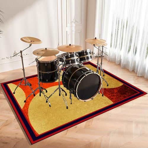 EYKWKB Drum-Teppich Professioneller Schlagzeugteppich Schallschutz Teppich 180 x 140 cm rutschfeste Trommel Teppiche Quadratische Schallschutz Decke für E-Drum-Kits Bass Drum Snare
