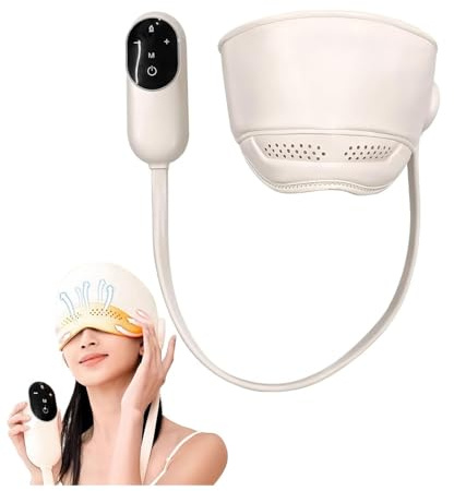 Massaggiatore for cuoio capelluto e occhi con calore, massaggiatore elettrico con cuffia for alleviare l'emicrania, massaggiatore for testa e occhi con 6 airbag e 3 modalità di calore, cuffie for emic