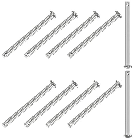 M METERXITY 10 Stück Einloch Klauenstifte M6 x 80mm Flachkopf Klauenstifte | Verbindungsscharnierstift, 304 Edelstahl, Für mechanische Verbindungen/Fixierte Teile, Wiederverwendbar