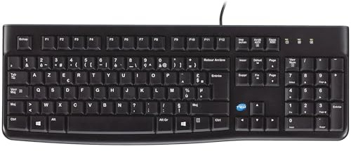 SIMPLETEK - Teclado con cable USB-A | Layout FR AZERTY | Plug&Play, sin instalación | Modelo K120, negro (reacondicionado)