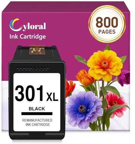 H-301XLB für HP 301 Druckerpatronen DeskJet 2540 2547 1510 3050 1050 2549 | HP OfficeJet 4630 4636 2620 2622 4634 4632 4635 Envy 5530 4500 4507 5532 4504 4502 5539 Druckerpatronen HP 301 XL Schwarz