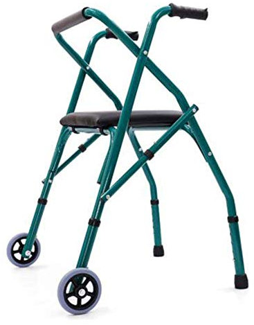 OLSKFUH Zusammenklappbarer Rollator, Gehwagen Für Ältere Menschen Mit Rädern Und Sitz, Leichte, Zusammenklappbare Mobilitätshilfe, Tragkraft 150 Kg, Höhenverstellbar