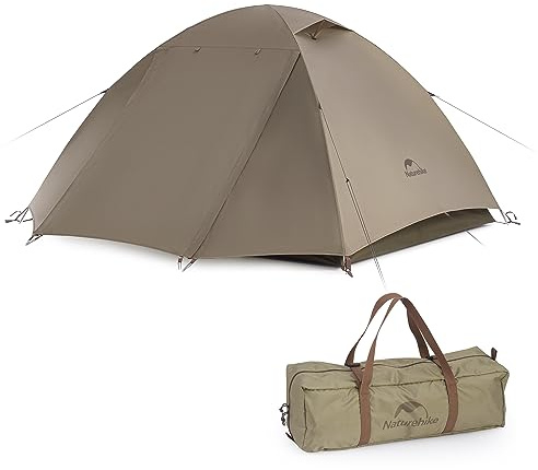 Naturehike Cloud Creek 2/3 personer campingtält ultralätt 7001 aluminium solskydd och vattentät för backpacking vandring utomhusäventyr (brun/3 personer)
