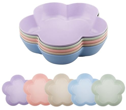 Hocadrv 6 Stück Snackteller Obstteller Snack Spinner Süßigkeiten Wiederverwendbar Teller Campingteller (6 Farbe)