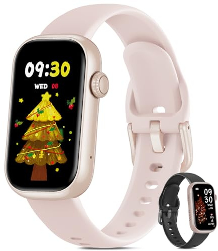 BOALZETD Reloj Inteligente Mujer Hombre con Llamadas, 1,47’’ Pulsera Actividad Pequeño Pulsometro/Oxímetro/Sueño/Podómetro, Impermeable IP68 Smartwatch Compatible con Android iOS, Rosa/Rosa Pastel