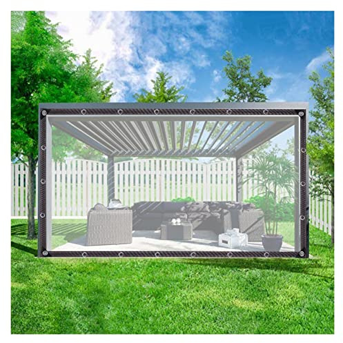 Cortina impermeable transparente para pabellón, duradera, resistente al desgarro, paneles laterales para exteriores, versátil, 4 x 4 m, cubierta de toldo para jardín, patio, fiesta y eventos