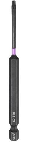 sourcing map Puntas de destornillador de impacto de cabeza Torx T10, vástago hexagonal de 100 mm de largo, magnéticas, sin agujeros, a prueba de manipulaciones, 6 puntos, destornillador de estrella de