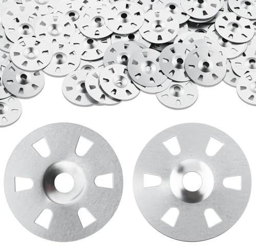 NZNSML 550 PCS Tile Backer Board Washers 35 mm Diameter Insulation Washers | Backer Board Washers Zinc Plated Iron with Six Holes Fixing for Plasterboard Insulation Fixings