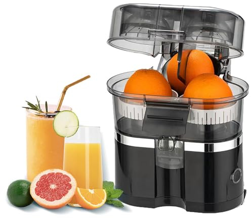 Exprimidor eléctrico de cítricos – Exprimidor automático One Touch de 400 ml para naranja, limón, pomelo con cortador integrado, mezclador ideal para el hogar