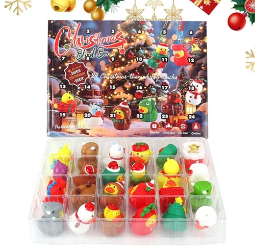 Duck Countdown Calendar - Calendario 'Avvento a 24 giorni per i personaggi delle anatre da collezione con giocattoli a, decorazione per le vacanze per la casa, la festa, il compleanno