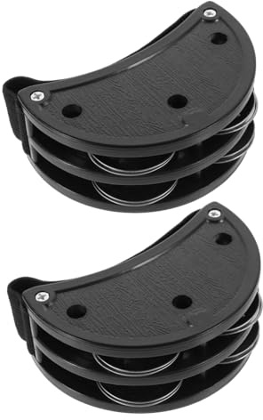 LOLIPPYY 2 pièces Tambourine à Pied Noir pour Adultes Instrument de Percussion Métal et Plastique Accessoire Polyvalent pour Batterie et Percussion