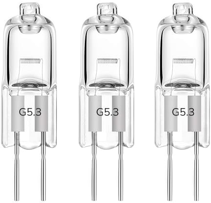 LISOCLU G5.3 Lampes halogènes 12v 24v 36v 220v 110v 20w 35w 50w 70w 100w 150w Blanc chaud 3000k Dimmable, ampoules halogènes pour projecteurs MR16, forme tubulaire (12V-100W/3PCS)