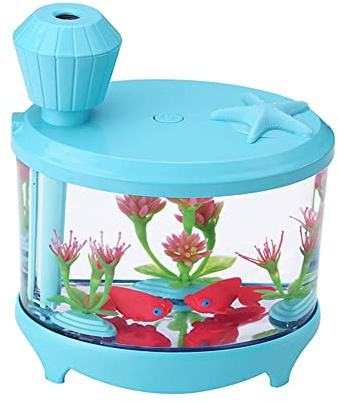 Sunydog Tanque de Peces de Acuario, Mini Humidificador de Aire USB, Lámpara Generadora de Niebla con Plantas Artificiales, para Dormitorio de Oficina en Casa