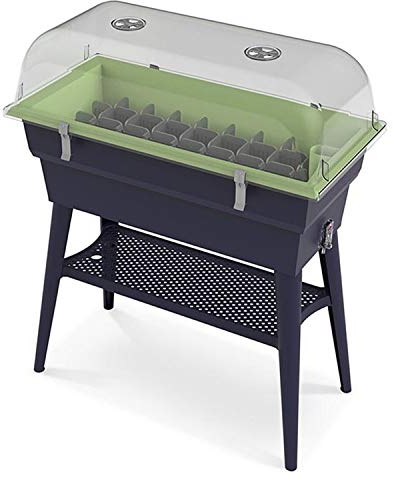NOOR Hochbeet Calipso Komplettset mit Haube I Blumenkasten mit 40 l Volumen I Die Abdeckhaube bietet optimalen Schutz I Pflegen Sie ganz einfach Ihre Pflanzen & Setzlinge I Linde