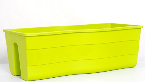 POKM Toolsmarket GmbH Balkonkiste Blumenkasten Geländerkasten Balkonkasten Wave 60 / H: 20 cm Hell Grün