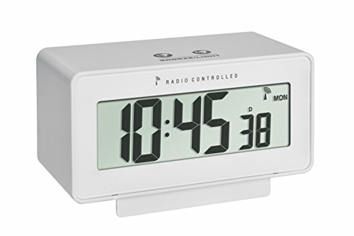 TFA Dostmann Change - Despertador Digital inalámbrico (60.2544, con Clima, Reloj de Radio y día de la Semana + Fecha, Color Blanco, 124 x 59 x 59 x 69) mm