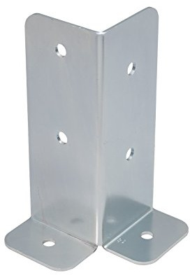 GRUNDLINE - Stützenfuß Pfostenträger Pfostenanker, Ecke, aus Stahl, aufschraubhülse - PSB, 75x75x200 mm - Z275 - für Zäune, Unterstände, Carports, Pergolen, Gartenlauben aus Holzbalken