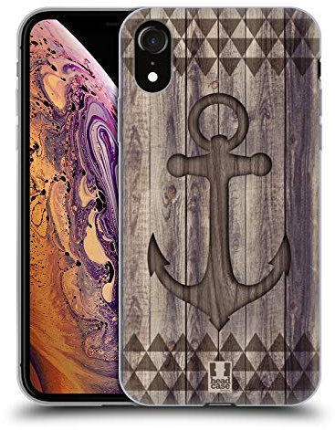 Head Case Designs Ancre Mélangez Empreinte en Bois Coque en Gel [Protection de Qualité Militaire] Compatible avec Apple iPhone XR
