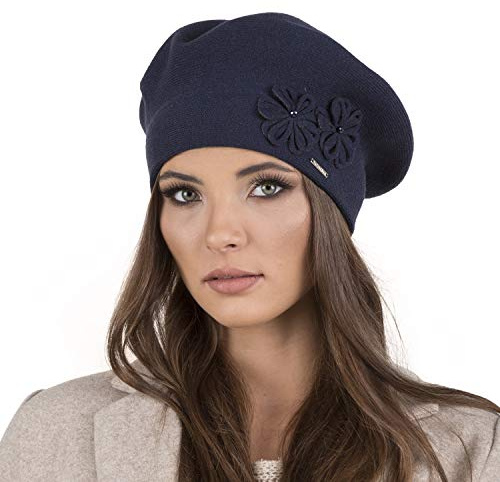 VIVISENCE Damen Baskenmütze Warm Und Gemütlich Wintermütze An Winter Und Herbst Warme Dick Strickmütze, Kopfbedeckung Eleganter Klassisch Mütze Für Frauen Modell 7007