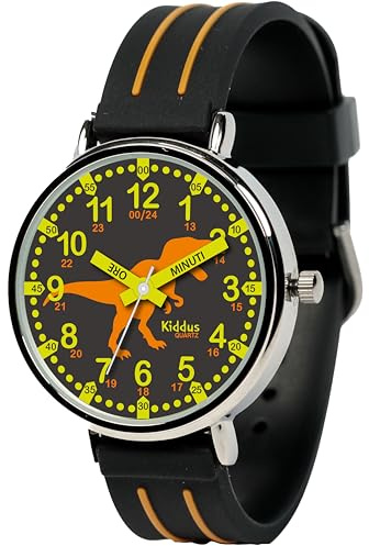 Kiddus Orologio Educativo per Bambino e Bambina dai 5 ai 10 Anni, Orologio Analogico Didattico per Imparare l'Ora, Movimento Giapponese